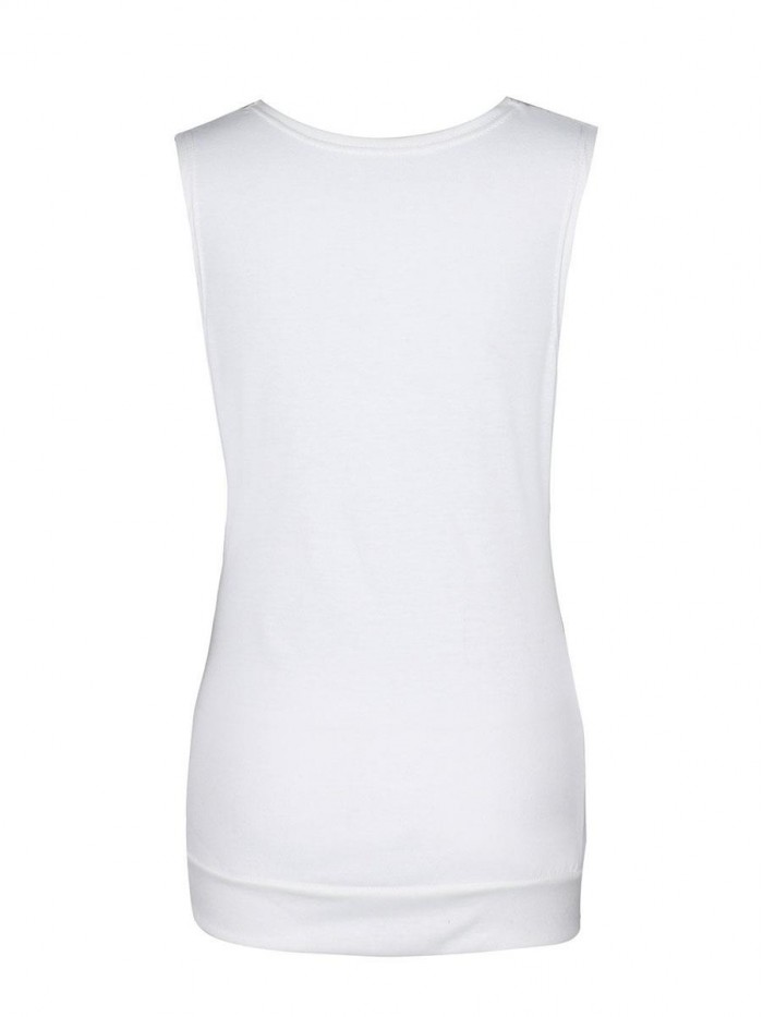 Black/Gray/White Solid Color Bodycon Sleeveless T-Shirt