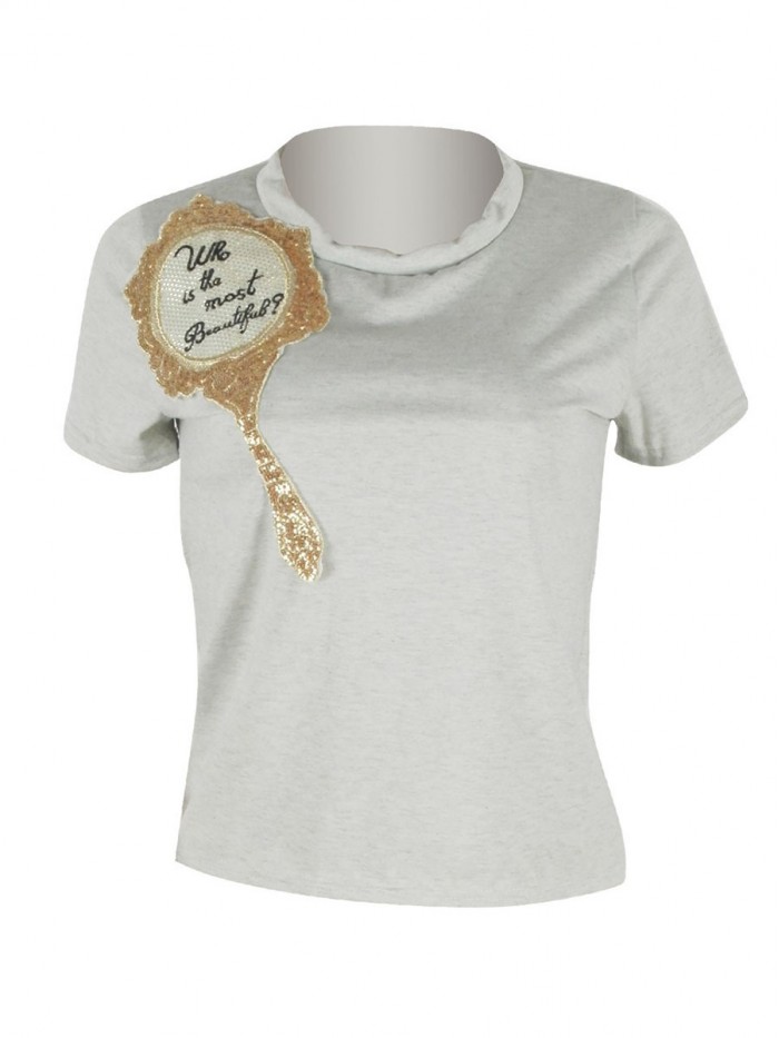 Sequins Decorated Short-sleeved T-shirt