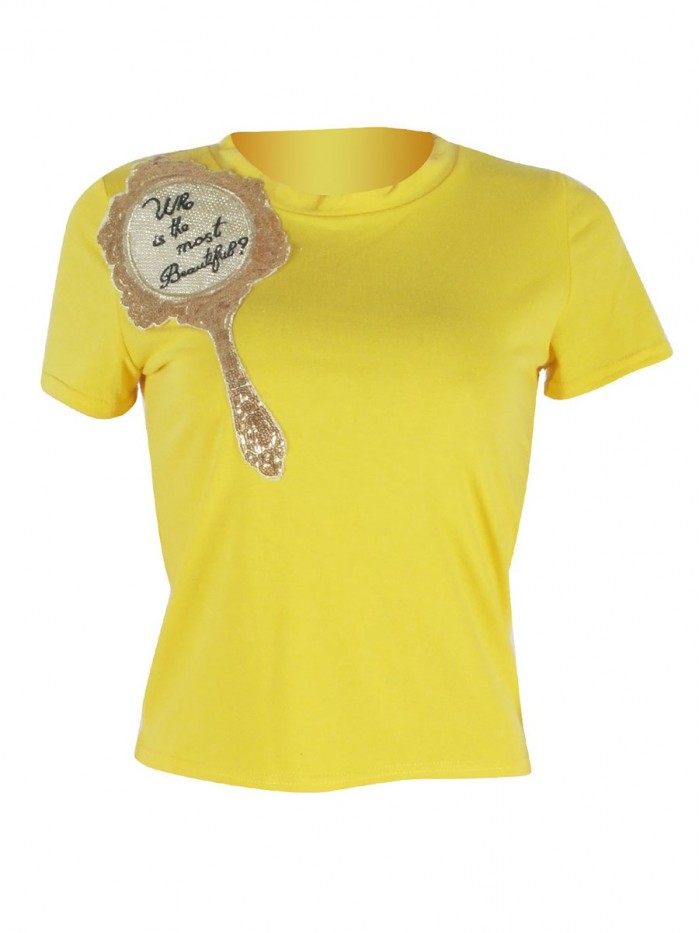 Sequins Decorated Short-sleeved T-shirt