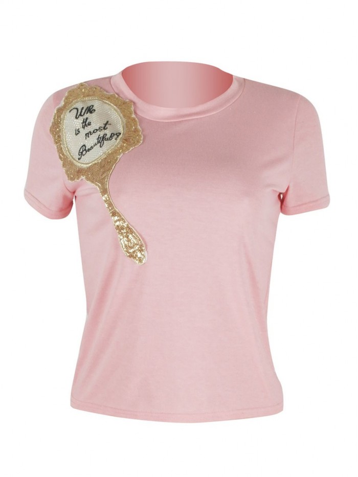 Sequins Decorated Short-sleeved T-shirt