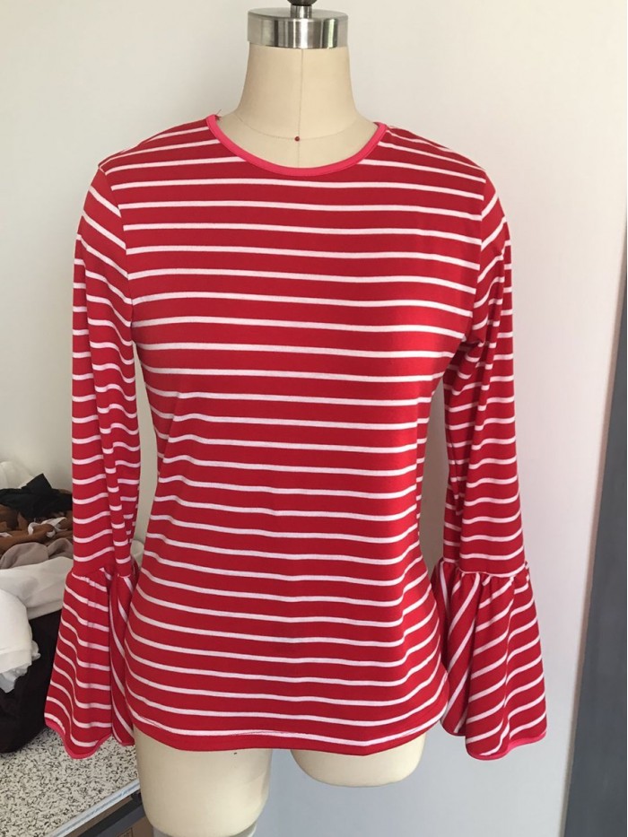 Red Striped T-Shirt For Women