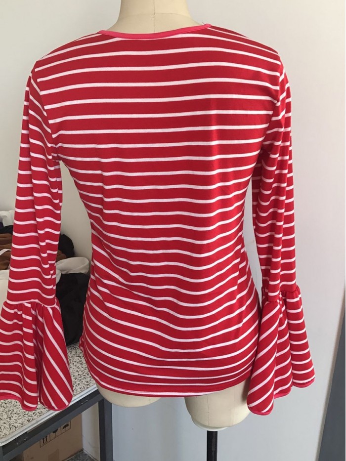 Red Striped T-Shirt For Women