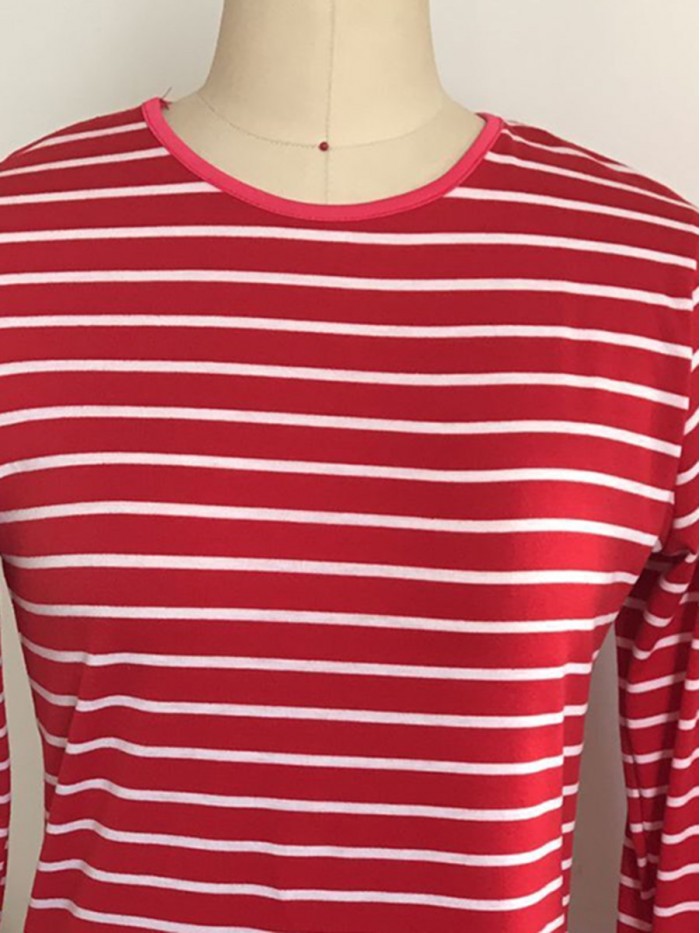 Red Striped T-Shirt For Women