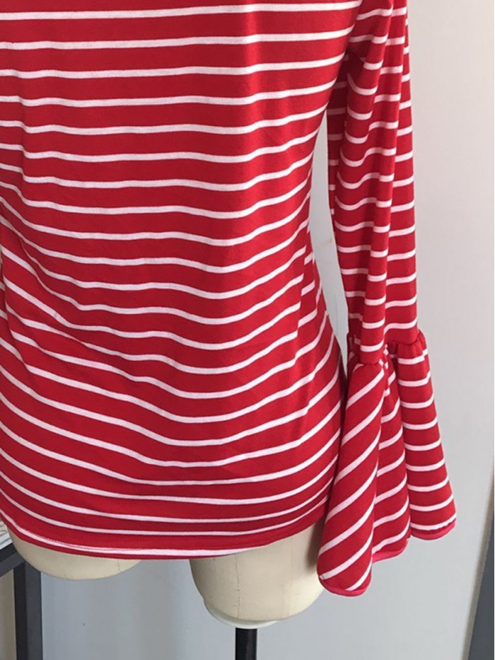 Red Striped T-Shirt For Women