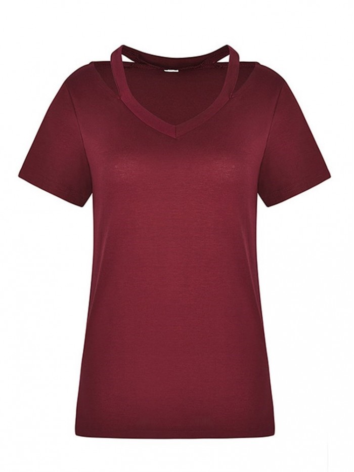 Women Pure Color T-shirt