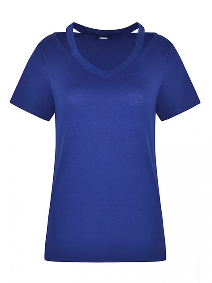 Women Pure Color T-shirt