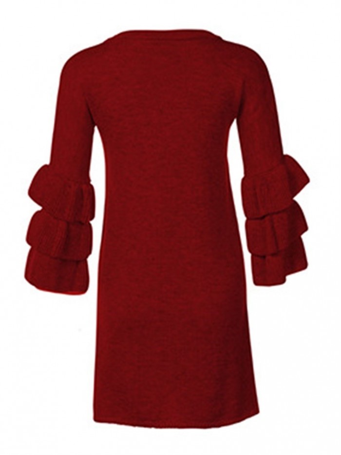 Elegant Pure Color Bodycon Sweater Dress