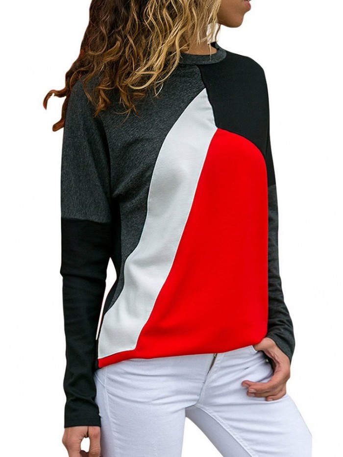 Fashion Round Neck Long Sleeve T-shirt