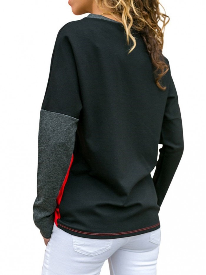 Fashion Round Neck Long Sleeve T-shirt