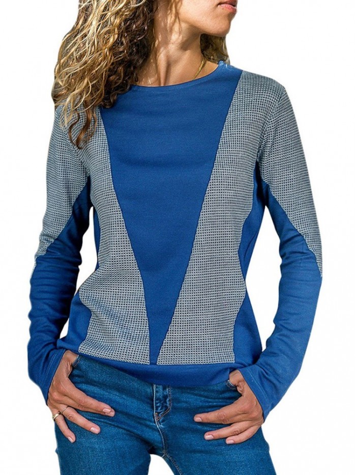 Fashion Round Neck Long Sleeve T-shirt