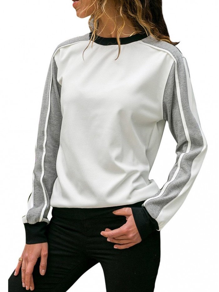 Fashion Round Neck Long Sleeve T-shirt