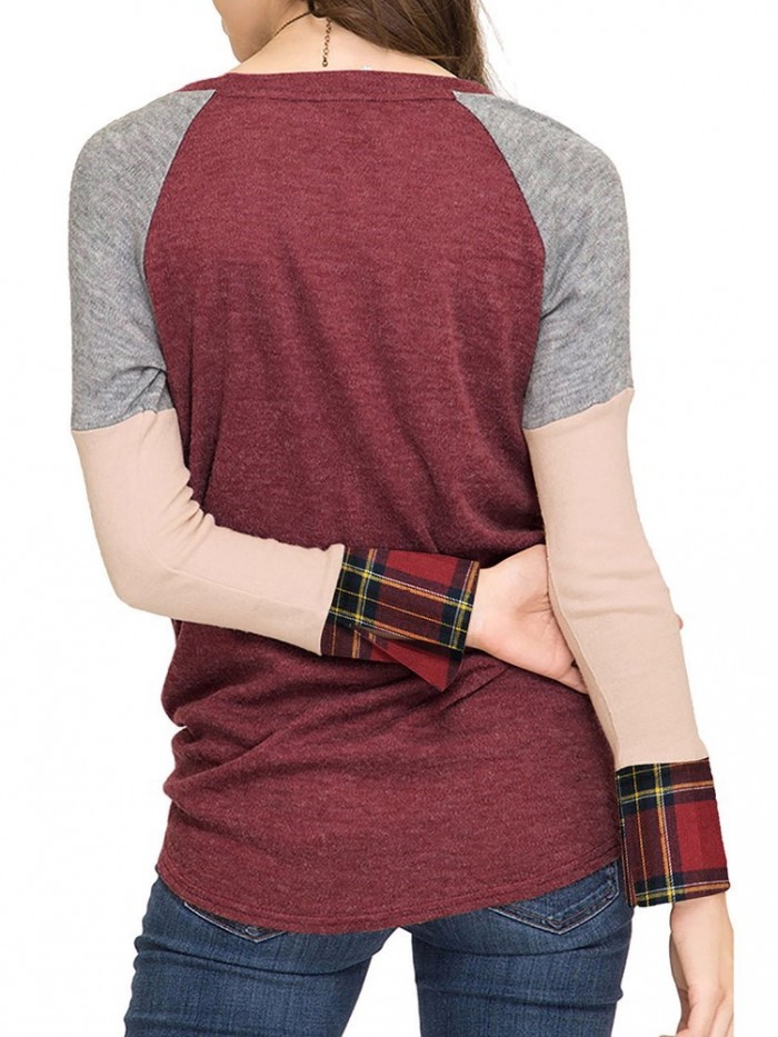 Leisure stitching round neck T-shirt