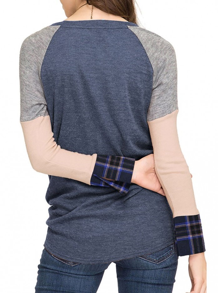 Leisure stitching round neck T-shirt