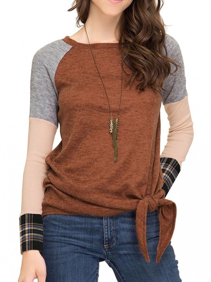 Leisure stitching round neck T-shirt