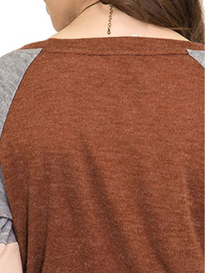 Leisure stitching round neck T-shirt