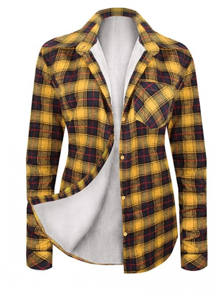 Thick Cotton Plaid Blouse