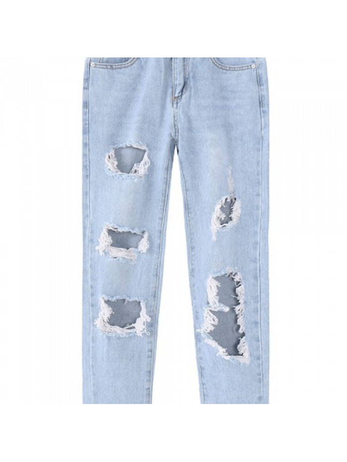 Casual Light Blue Ripped jeans