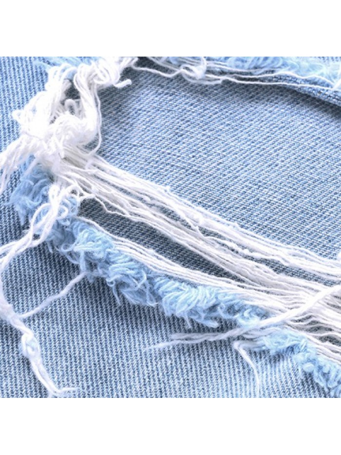 Casual Light Blue Ripped jeans