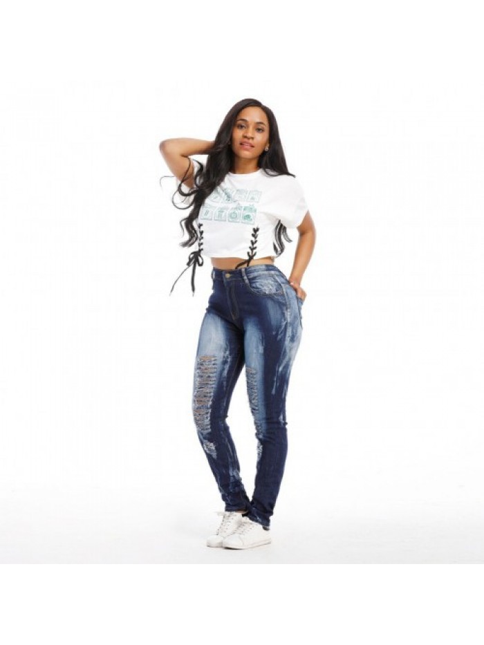 Fashion Ripped Demin Biker Jeans