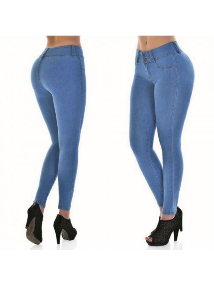 Fashion Sexy Solid Skinny Stretch Denim Jeans 