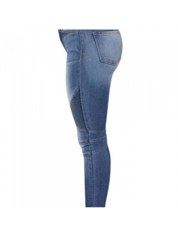 Casual Stretch Pleated High Waist Skinny Jeans