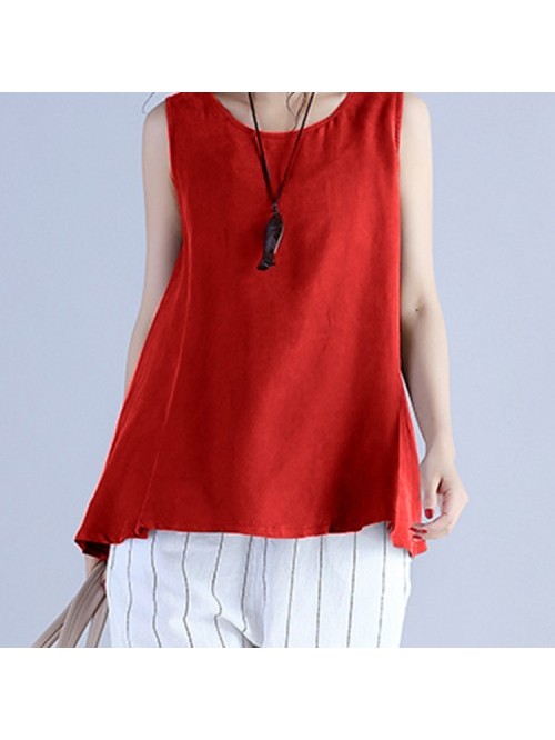 Simple Solid Color Sleeveless Cotton Tank Tops