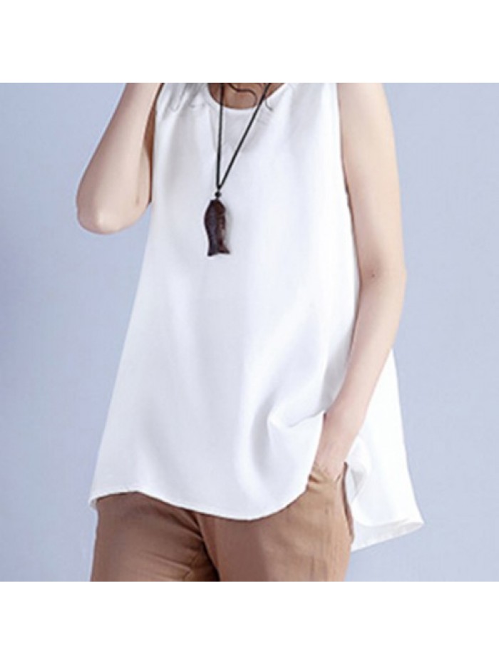 Simple Solid Color Sleeveless Cotton Tank Tops