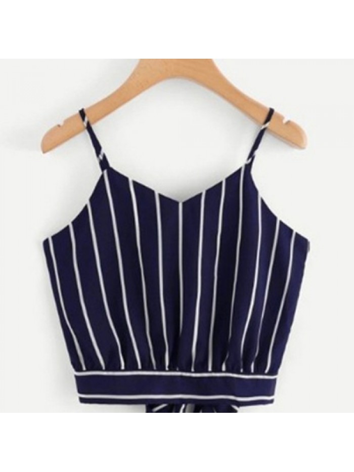 Sexy Black/White Stripe Condole Tank top