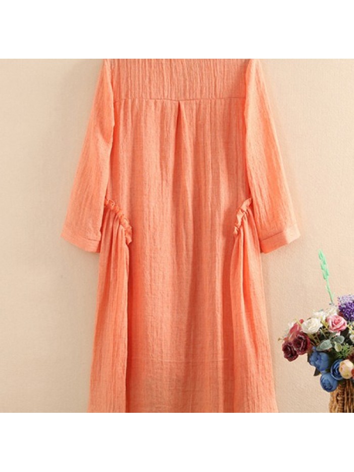 Colorful Long Sleeve Stitching Long Blouse