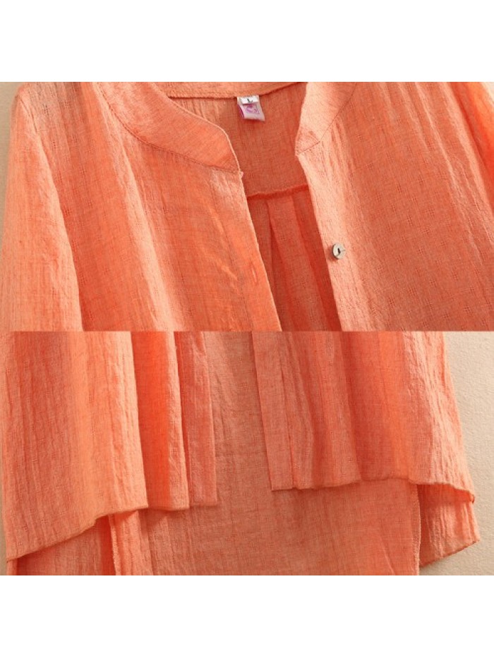 Colorful Long Sleeve Stitching Long Blouse