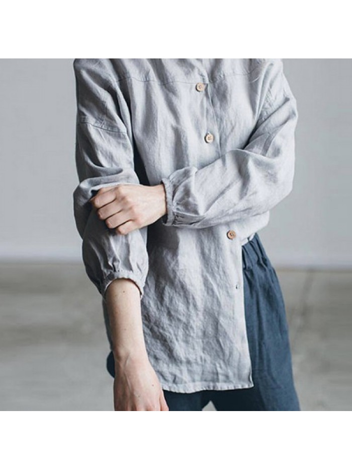 Simple Lapel Solid Color Shirts