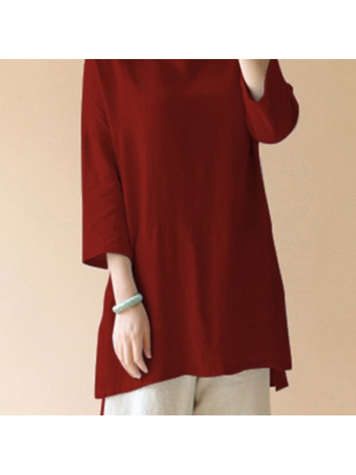 Women Casual Solid color Simple Blouse