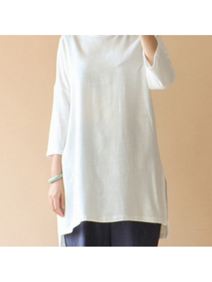 Women Casual Solid color Simple Blouse