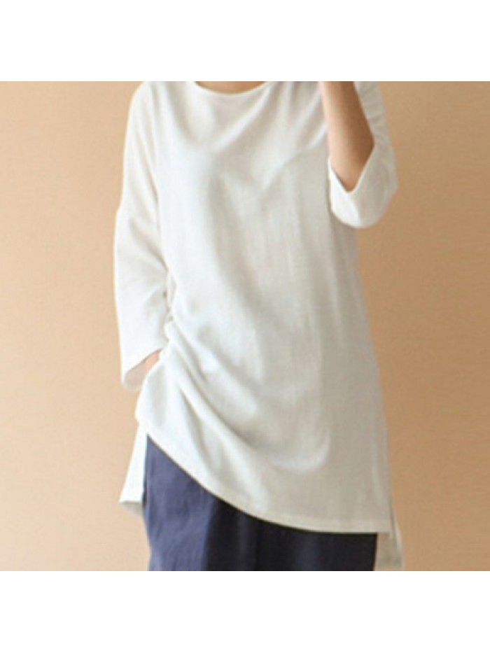 Women Casual Solid color Simple Blouse