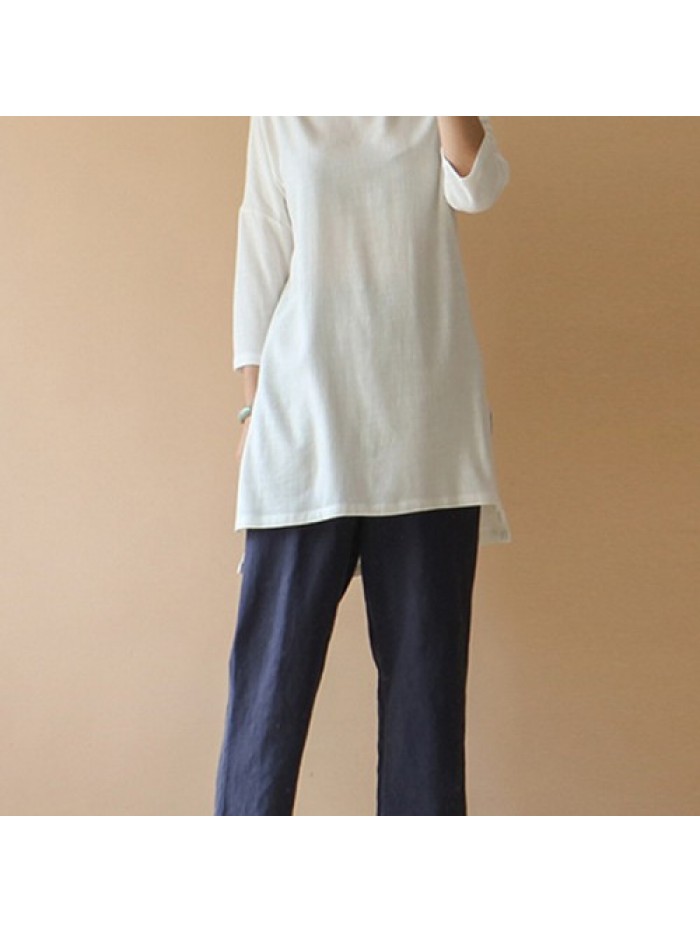 Women Casual Solid color Simple Blouse