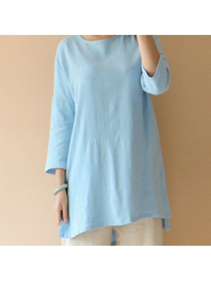 Women Casual Solid color Simple Blouse