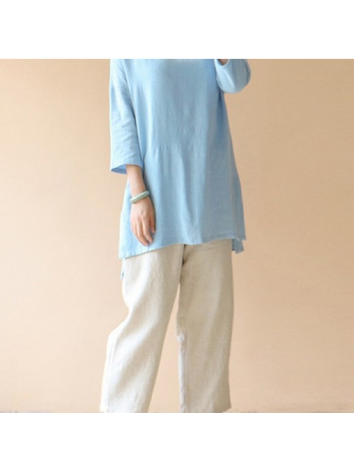 Women Casual Solid color Simple Blouse