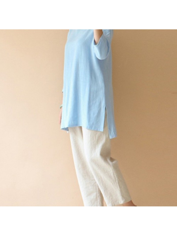 Women Casual Solid color Simple Blouse