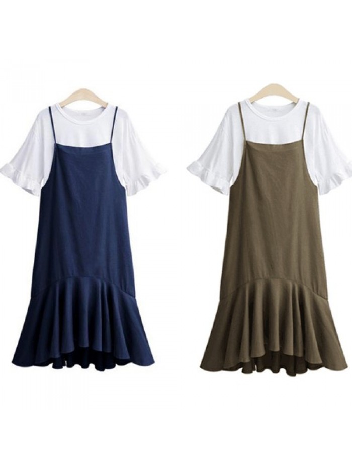 Casual Simple Cotton Loose Fishtail Skirts