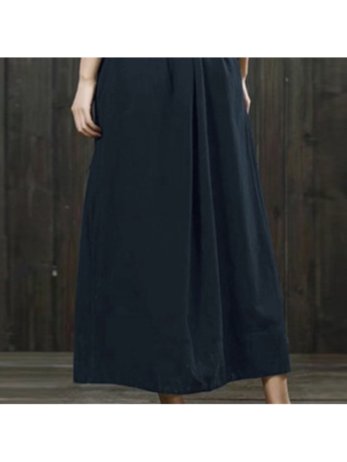 Solid Color High Waist Loose Skirts