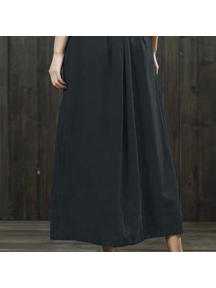 Solid Color High Waist Loose Skirts