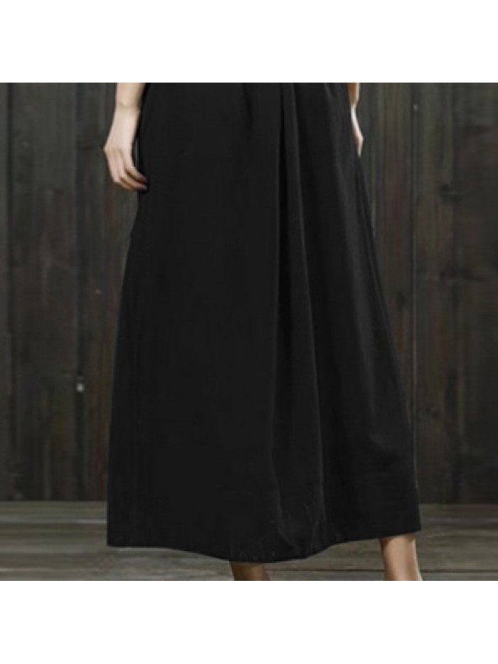 Solid Color High Waist Loose Skirts