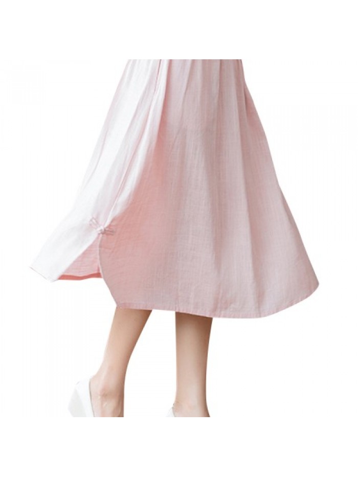 Casual Pure Color Elastic Waist Loose Skirts 