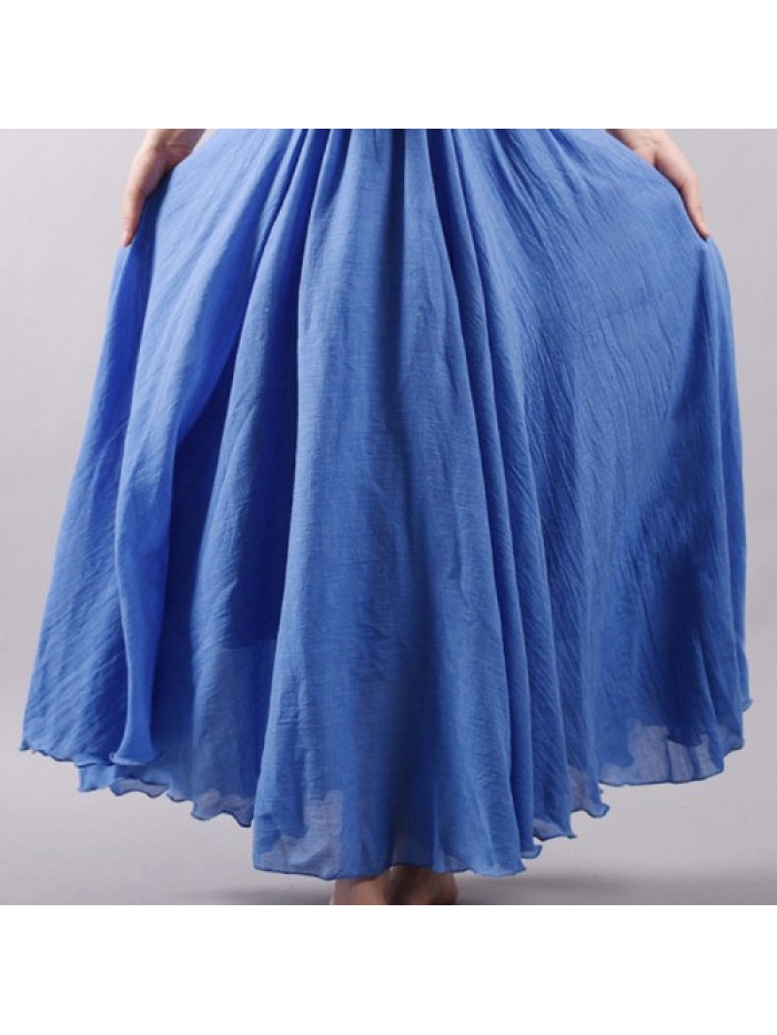 Simple Solid Color Loose Swing Skirts