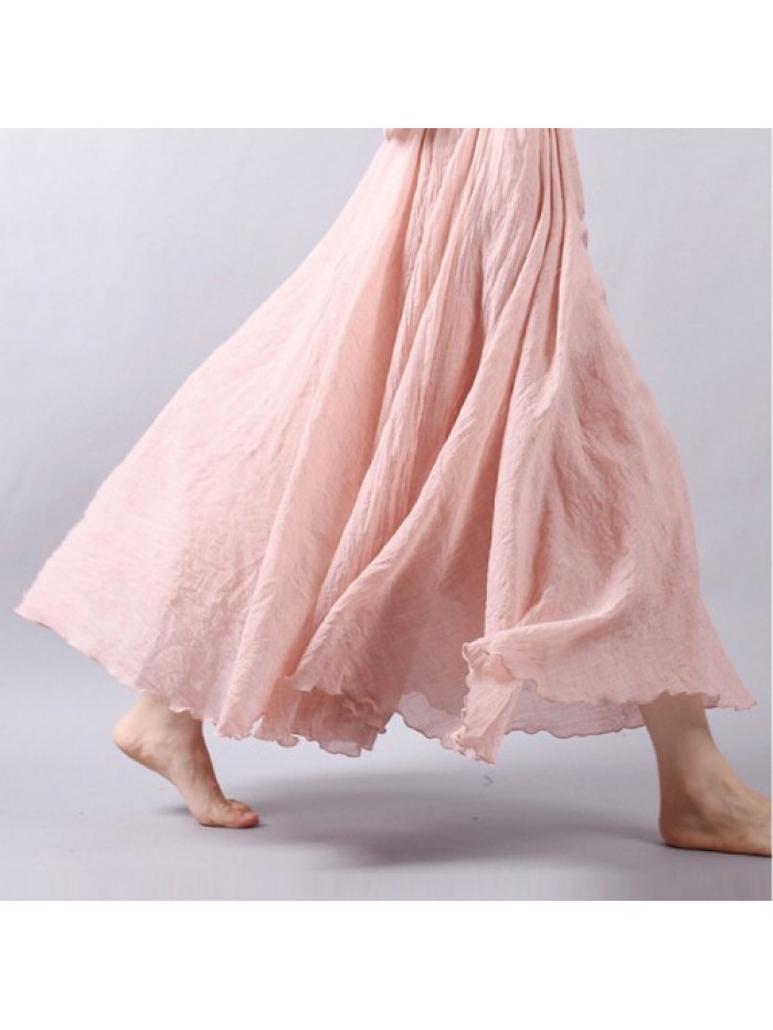 Simple Solid Color Loose Swing Skirts