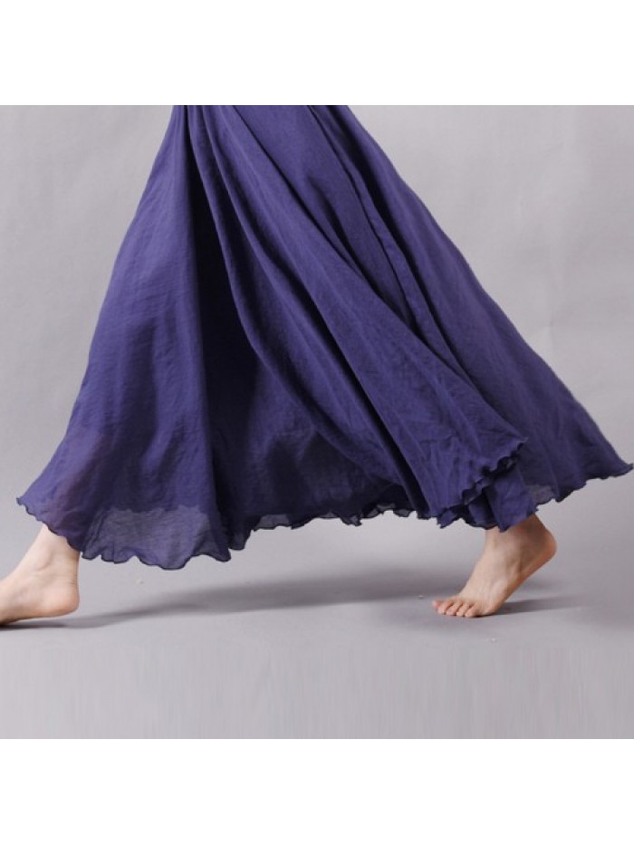 Simple Solid Color Loose Swing Skirts