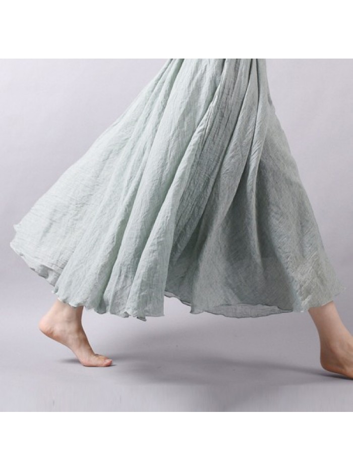 Simple Solid Color Loose Swing Skirts