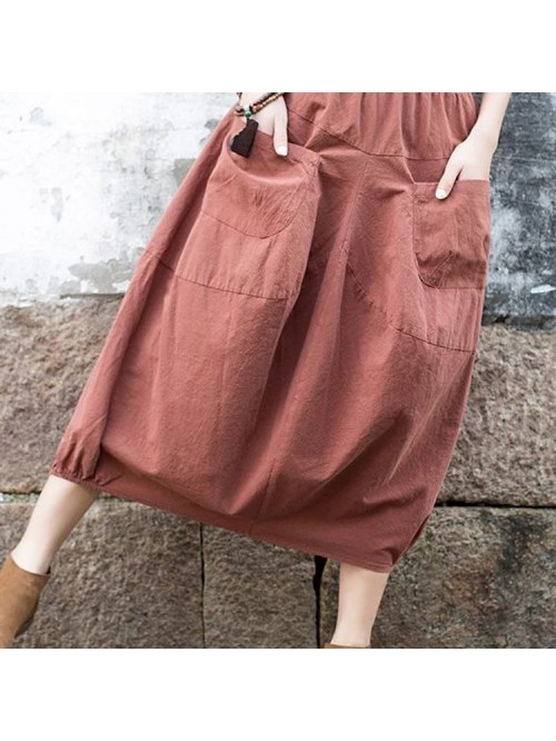 Casual Solid Color Cotton Skirts 