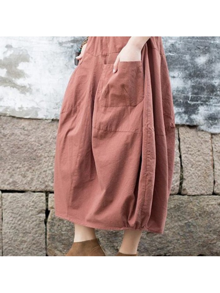 Casual Solid Color Cotton Skirts 