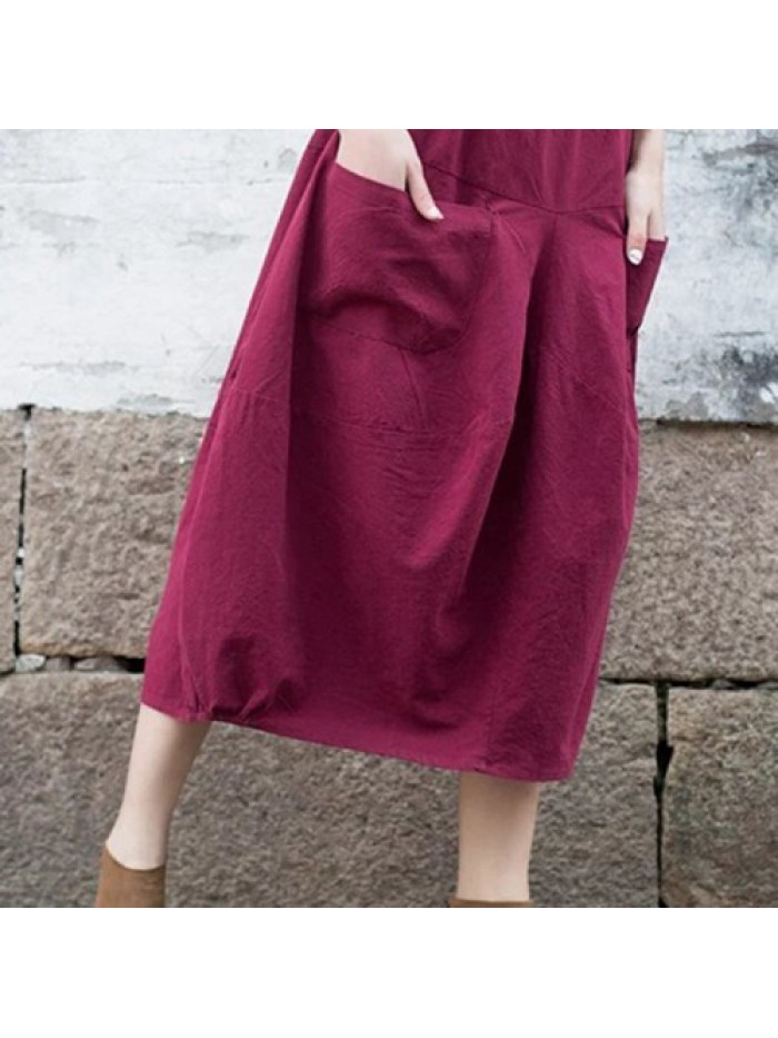 Casual Solid Color Cotton Skirts 